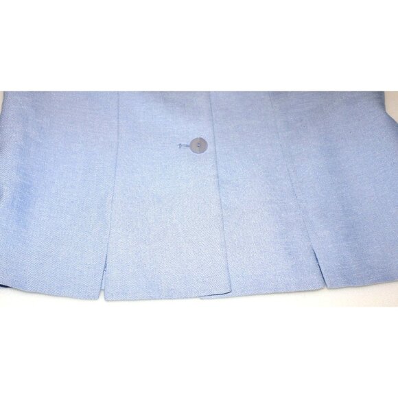Collections For Le Suit Light Blue Button-Up Blazer With Sheer Scarf Office Sire - Picture 5 of 7